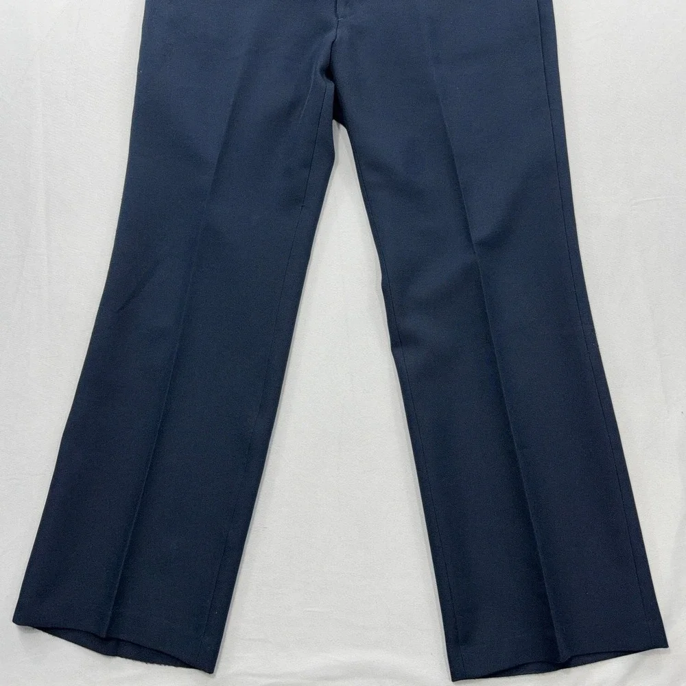 Levi's Action Slacks Sta-Prest Vintage Trousers Navy Blue Mens 36x31
